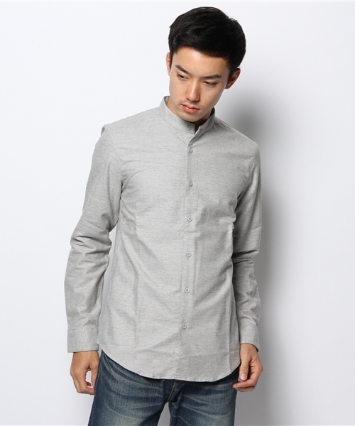 HARE（ハレ）の「キモウスタンドカラーシャツ【HARE】（シャツ/ブラウス・メンズ・オフホワイト/ブラック/グレー・MEDIUM/SMALL/LARGE）」の12枚目の写真