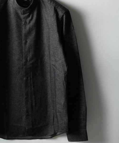 HARE（ハレ）の「キモウスタンドカラーシャツ【HARE】（シャツ/ブラウス・メンズ・オフホワイト/ブラック/グレー・MEDIUM/SMALL/LARGE）」の17枚目の写真