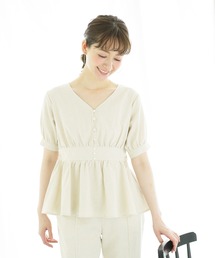 White Collection | ウエスト切り替え・リネンブラウス(シャツ/ブラウス)