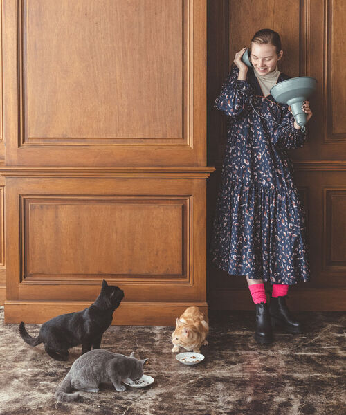 Mmts ワンピース 三毛猫柄ワンピース ワンピース Mmts マミタス のファッション