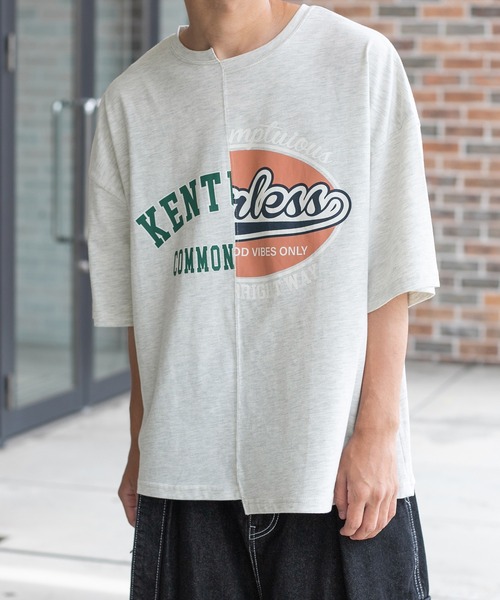 PairPair(ペアペア)の「カレッジロゴアレンジT(ユニセックス)(Tシャツ/カットソー・レディース・マスタード/オートミール/スミクロ・FREE)」の1枚目の写真