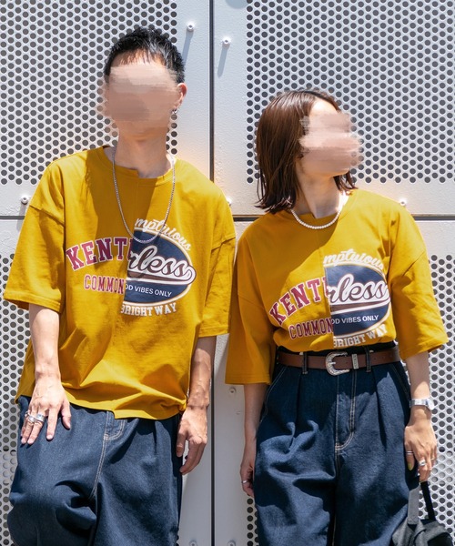 PairPair(ペアペア)の「カレッジロゴアレンジT(ユニセックス)(Tシャツ/カットソー・レディース・マスタード/オートミール/スミクロ・FREE)」の13枚目の写真