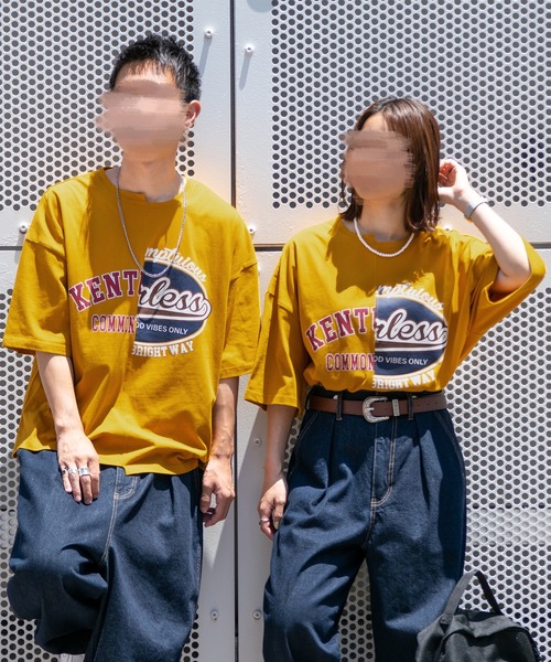 PairPair(ペアペア)の「カレッジロゴアレンジT(ユニセックス)(Tシャツ/カットソー・レディース・マスタード/オートミール/スミクロ・FREE)」の14枚目の写真