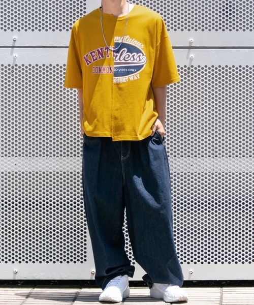 PairPair(ペアペア)の「カレッジロゴアレンジT(ユニセックス)(Tシャツ/カットソー・レディース・マスタード/オートミール/スミクロ・FREE)」の19枚目の写真