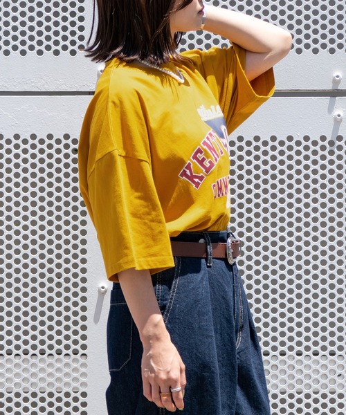 PairPair(ペアペア)の「カレッジロゴアレンジT(ユニセックス)(Tシャツ/カットソー・レディース・マスタード/オートミール/スミクロ・FREE)」の16枚目の写真