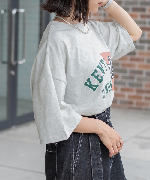 PairPair(ペアペア)の「カレッジロゴアレンジT(ユニセックス)(Tシャツ/カットソー・レディース・マスタード/オートミール/スミクロ・FREE)」の8枚目の写真