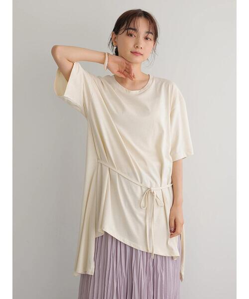 AMERICAN HOLIC（アメリカンホリック）の「ベルト付きイレヘムカットプルオーバー　＊（Tシャツ/カットソー・レディース・カーキ/アイボリー/チャコールグレー・L/M）」の4枚目の写真