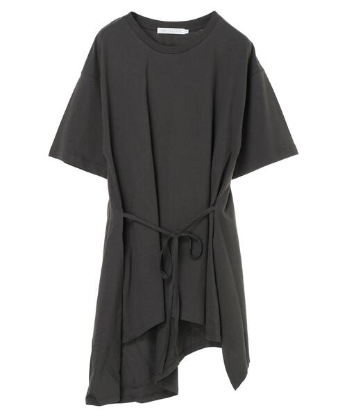 AMERICAN HOLIC（アメリカンホリック）の「ベルト付きイレヘムカットプルオーバー　＊（Tシャツ/カットソー・レディース・カーキ/アイボリー/チャコールグレー・L/M）」の7枚目の写真