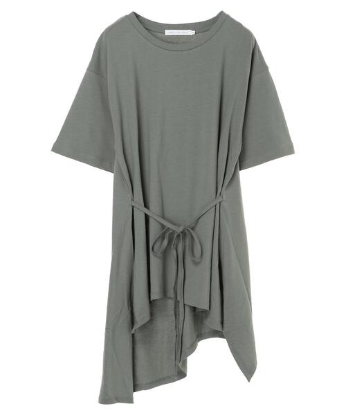 AMERICAN HOLIC（アメリカンホリック）の「ベルト付きイレヘムカットプルオーバー　＊（Tシャツ/カットソー・レディース・カーキ/アイボリー/チャコールグレー・L/M）」の6枚目の写真