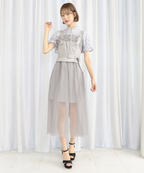 TITI＆CO. チュールレイヤードトレンチワンピース TITTY&CO.（ティティーアンドコー）の「チュールレイヤード