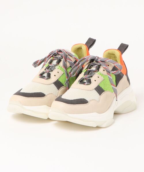 MANA（マナ）の「MANA マナ レザーコンビダッドソールスニーカー（スニーカー・レディース・レオパード/ベージュ/ブラック・35/39/38/36）」の2枚目の写真