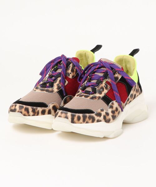 MANA（マナ）の「MANA マナ レザーコンビダッドソールスニーカー（スニーカー・レディース・レオパード/ベージュ/ブラック・35/39/38/36）」の3枚目の写真