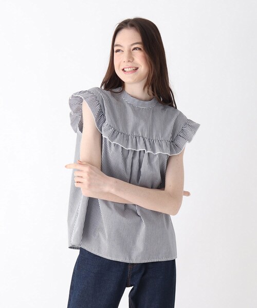 DRESKIP(ドレスキップ)の「◆フリルブラウス(シャツ/ブラウス・レディース・オフホワイト/ブラック系1/ベージュ系その他2/ネイビー系2・02/03/04)」の4枚目の写真