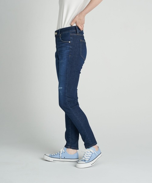 AMERICAN HOLIC（アメリカンホリック）の「スキニーフィットダメージデニム（デニムパンツ・レディース・インディゴブルー・LL/S/M/L/XS）」の4枚目の写真