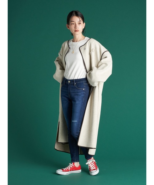 AMERICAN HOLIC（アメリカンホリック）の「スキニーフィットダメージデニム（デニムパンツ・レディース・インディゴブルー・LL/S/M/L/XS）」の8枚目の写真