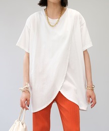 綿天竺フロントスリットTシャツ