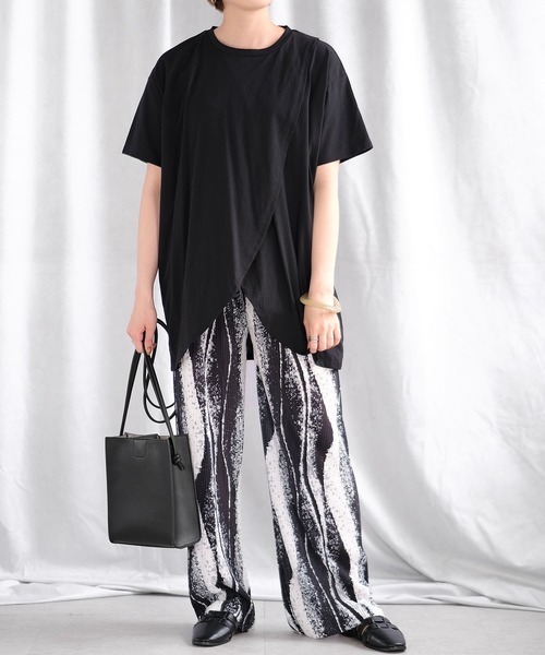 ＡＮＤＪ（アンドジェイ）の「綿天竺フロントスリットTシャツ（Tシャツ/カットソー・レディース・ホワイト/グレイッシュベージュ/ブラック・M）」の10枚目の写真