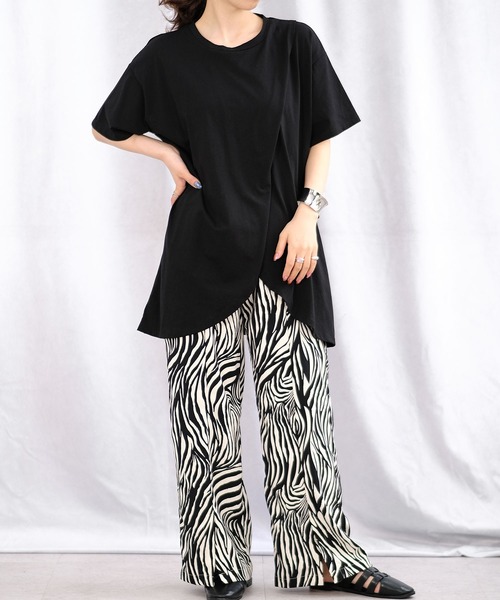 ＡＮＤＪ（アンドジェイ）の「綿天竺フロントスリットTシャツ（Tシャツ/カットソー・レディース・ホワイト/グレイッシュベージュ/ブラック・M）」の11枚目の写真