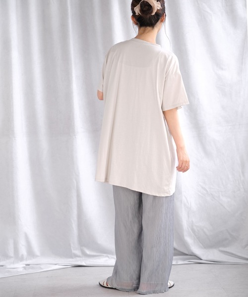 ＡＮＤＪ（アンドジェイ）の「綿天竺フロントスリットTシャツ（Tシャツ/カットソー・レディース・ホワイト/グレイッシュベージュ/ブラック・M）」の17枚目の写真