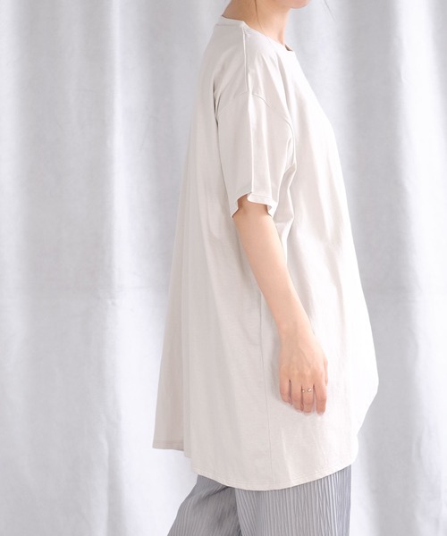 ＡＮＤＪ（アンドジェイ）の「綿天竺フロントスリットTシャツ（Tシャツ/カットソー・レディース・ホワイト/グレイッシュベージュ/ブラック・M）」の18枚目の写真