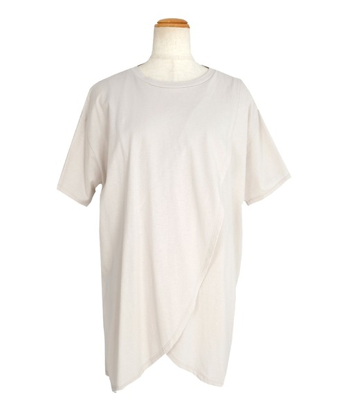 ＡＮＤＪ（アンドジェイ）の「綿天竺フロントスリットTシャツ（Tシャツ/カットソー・レディース・ホワイト/グレイッシュベージュ/ブラック・M）」の19枚目の写真