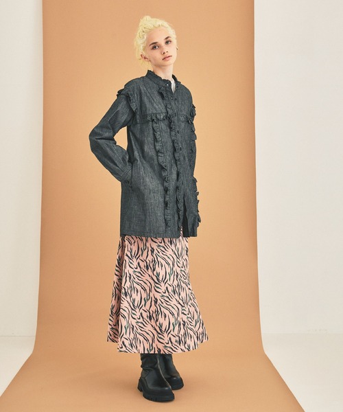 INella スラブフリルビッグシャツ INella（イネラ）の「【INella(イネラ)】スラブフリルビッグ
