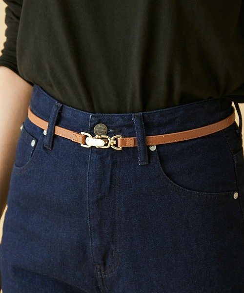 MADEMOISELLE ROPE'(マドモアゼル ロペ)の「スライドアジャストベルト(ベルト・レディース・キャメル/ブラック・FREE)」の7枚目の写真