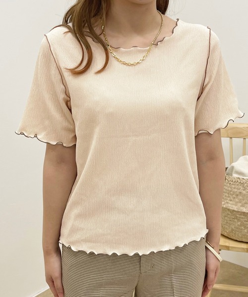 apres jour clair（アプレジュールクレア）の「【apres jour clair】楊柳カットメローT【ZOZOTOWN限定アイテム】（Tシャツ/カットソー・レディース・ブラウン系その他/ライトベージュ・フリー/X-LARGE）」の19枚目の写真
