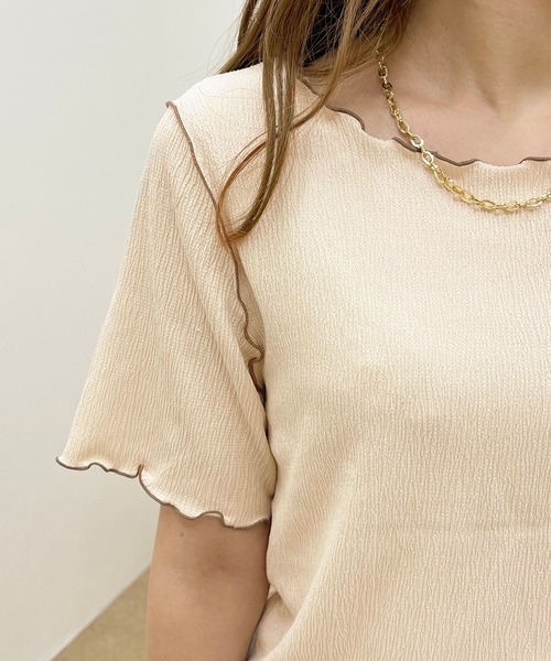 apres jour clair（アプレジュールクレア）の「【apres jour clair】楊柳カットメローT【ZOZOTOWN限定アイテム】（Tシャツ/カットソー・レディース・ブラウン系その他/ライトベージュ・フリー/X-LARGE）」の18枚目の写真