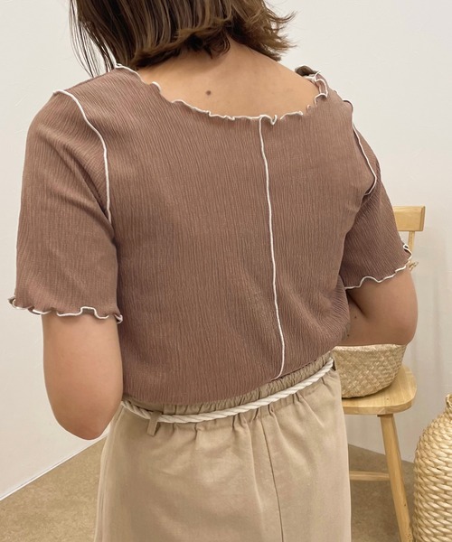 apres jour clair（アプレジュールクレア）の「【apres jour clair】楊柳カットメローT【ZOZOTOWN限定アイテム】（Tシャツ/カットソー・レディース・ブラウン系その他/ライトベージュ・フリー/X-LARGE）」の12枚目の写真