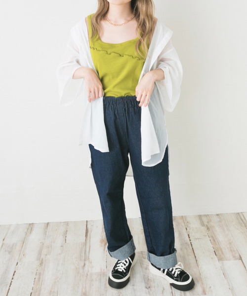 nemne store(ネンネストア)の「ホイップを絞るメロー切り替えタンクトップ(タンクトップ・レディース・ブラック/ベージュ/オフホワイト/ライム・F)」の9枚目の写真