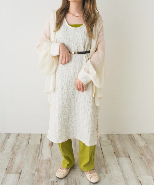 nemne store(ネンネストア)の「ホイップを絞るメロー切り替えタンクトップ(タンクトップ・レディース・ブラック/ベージュ/オフホワイト/ライム・F)」の14枚目の写真