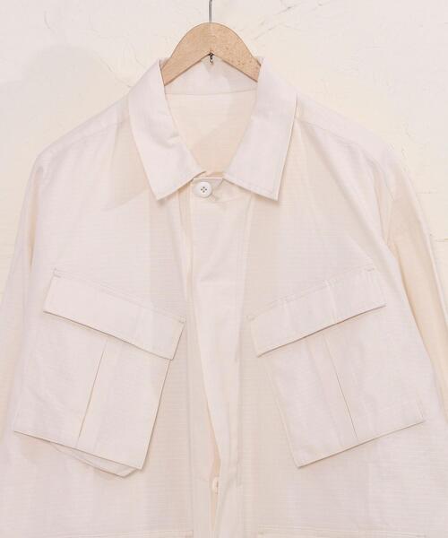 coen（コーエン）の「リップストップBDUジャケット(セットアップ対応)（ミリタリージャケット・メンズ・オフホワイト/オリーブ・LARGE/SMALL/MEDIUM/X-LARGE）」の3枚目の写真