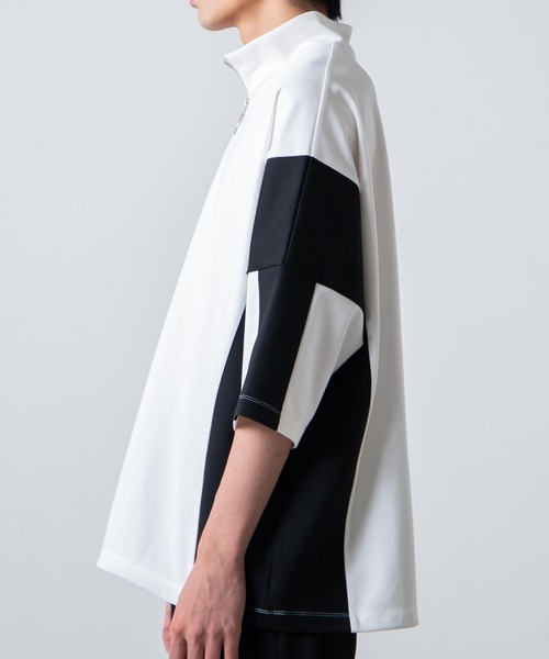 WEGO(ウィゴー)の「WEGO/ドルマンハーフZIP5分袖プルオーバー(Tシャツ/カットソー・メンズ・グレー/ホワイト・LARGE/MEDIUM)」の10枚目の写真