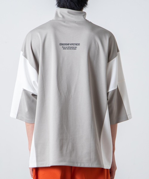WEGO(ウィゴー)の「WEGO/ドルマンハーフZIP5分袖プルオーバー(Tシャツ/カットソー・メンズ・グレー/ホワイト・LARGE/MEDIUM)」の13枚目の写真