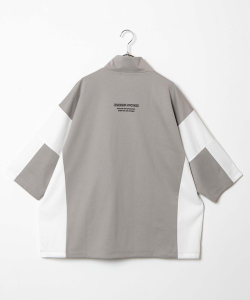 WEGO(ウィゴー)の「WEGO/ドルマンハーフZIP5分袖プルオーバー(Tシャツ/カットソー・メンズ・グレー/ホワイト・LARGE/MEDIUM)」の17枚目の写真