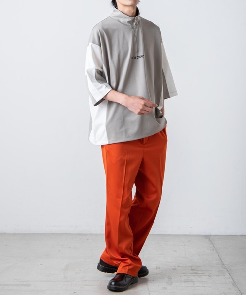 WEGO(ウィゴー)の「WEGO/ドルマンハーフZIP5分袖プルオーバー(Tシャツ/カットソー・メンズ・グレー/ホワイト・LARGE/MEDIUM)」の6枚目の写真