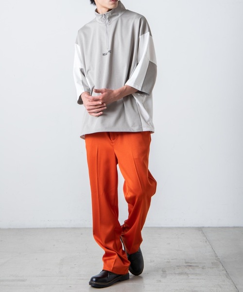 WEGO(ウィゴー)の「WEGO/ドルマンハーフZIP5分袖プルオーバー(Tシャツ/カットソー・メンズ・グレー/ホワイト・LARGE/MEDIUM)」の8枚目の写真