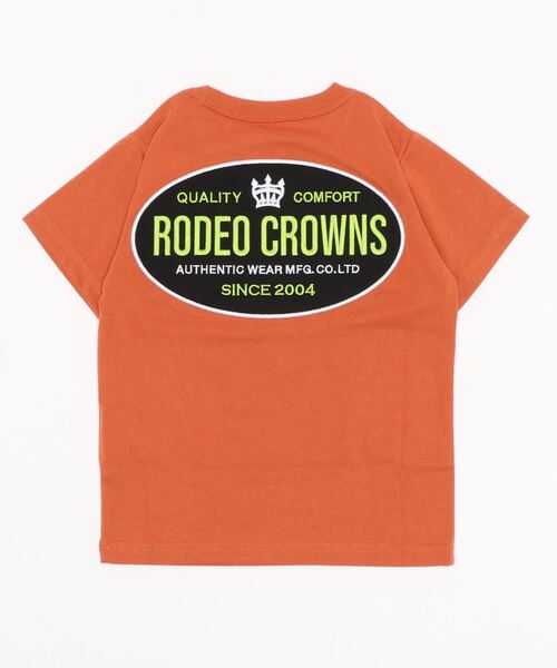 RODEO CROWNS WIDE BOWL(ロデオクラウンズワイドボウル)の「キッズビッグオーバルパッチTシャツ(Tシャツ/カットソー・キッズ・オフホワイト/ブラック/ライトブラウン・120/130/110/140)」の4枚目の写真