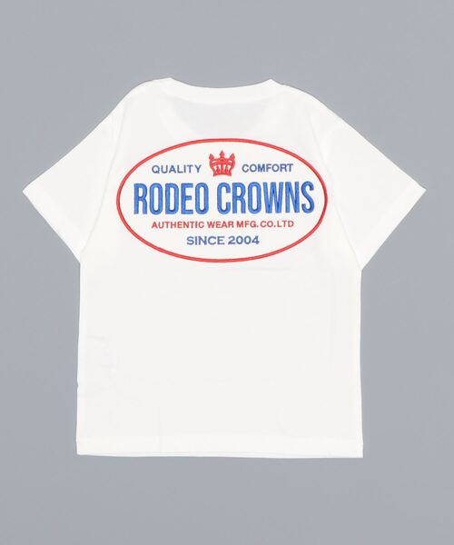RODEO CROWNS WIDE BOWL(ロデオクラウンズワイドボウル)の「キッズビッグオーバルパッチTシャツ(Tシャツ/カットソー・キッズ・オフホワイト/ブラック/ライトブラウン・120/130/110/140)」の6枚目の写真