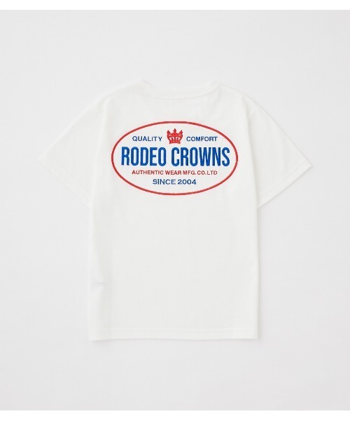 RODEO CROWNS WIDE BOWL(ロデオクラウンズワイドボウル)の「キッズビッグオーバルパッチTシャツ(Tシャツ/カットソー・キッズ・オフホワイト/ブラック/ライトブラウン・120/130/110/140)」の2枚目の写真