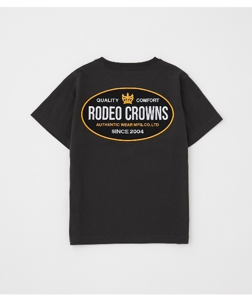 RODEO CROWNS WIDE BOWL(ロデオクラウンズワイドボウル)の「キッズビッグオーバルパッチTシャツ(Tシャツ/カットソー・キッズ・オフホワイト/ブラック/ライトブラウン・120/130/110/140)」の3枚目の写真