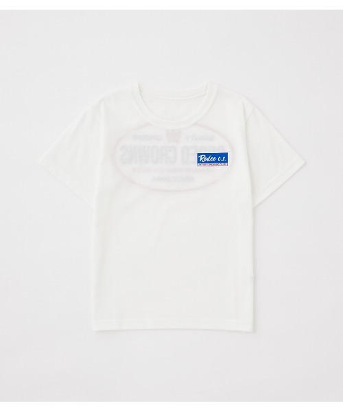 RODEO CROWNS WIDE BOWL(ロデオクラウンズワイドボウル)の「キッズビッグオーバルパッチTシャツ(Tシャツ/カットソー・キッズ・オフホワイト/ブラック/ライトブラウン・120/130/110/140)」の7枚目の写真