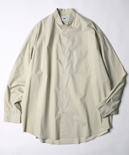 FREAK'S STORE(フリークスストア)の「WEB限定 Relax Fit リラックスフィット バンドカラーシャツ(シャツ/ブラウス・メンズ・ホワイト/ブラック/ベージュ/サックスブルー/ストライプ/イエロー/ブルー/オリーブ/その他15・SMALL/MEDIUM/LARGE)」の3枚目の写真