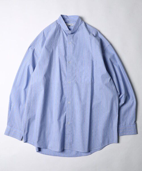 FREAK'S STORE(フリークスストア)の「WEB限定 Relax Fit リラックスフィット バンドカラーシャツ(シャツ/ブラウス・メンズ・ホワイト/ブラック/ベージュ/サックスブルー/ストライプ/イエロー/ブルー/オリーブ/その他15・SMALL/MEDIUM/LARGE)」の8枚目の写真