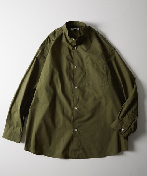 FREAK'S STORE(フリークスストア)の「WEB限定 Relax Fit リラックスフィット バンドカラーシャツ(シャツ/ブラウス・メンズ・ホワイト/ブラック/ベージュ/サックスブルー/ストライプ/イエロー/ブルー/オリーブ/その他15・SMALL/MEDIUM/LARGE)」の4枚目の写真