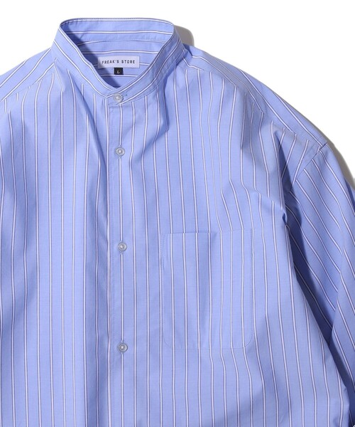 FREAK'S STORE(フリークスストア)の「WEB限定 Relax Fit リラックスフィット バンドカラーシャツ(シャツ/ブラウス・メンズ・ホワイト/ブラック/ベージュ/サックスブルー/ストライプ/イエロー/ブルー/オリーブ/その他15・SMALL/MEDIUM/LARGE)」の10枚目の写真