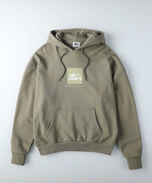 CAMP7（キャンプセブン）の「【CAMP7】フロントBOXロゴスウェットパーカー（パーカー・レディース・ライトグレー/ブラック/オリーブ・S/M/L）」の10枚目の写真