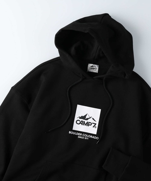 CAMP7（キャンプセブン）の「【CAMP7】フロントBOXロゴスウェットパーカー（パーカー・レディース・ライトグレー/ブラック/オリーブ・S/M/L）」の5枚目の写真