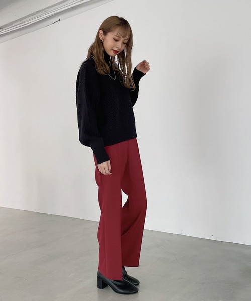 PAGEBOY（ページボーイ）の「5Gショートハイネックプルオーバー（ニット/セーター・レディース・オフホワイト/ブラック/グレイッシュベージュ・FREE）」の8枚目の写真